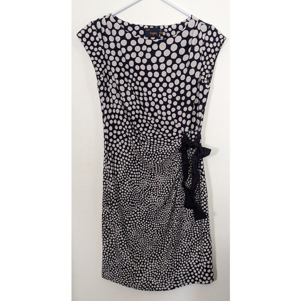 BOGO SALE! Just Taylor Polkadot Navy White Day Dress, Sz L